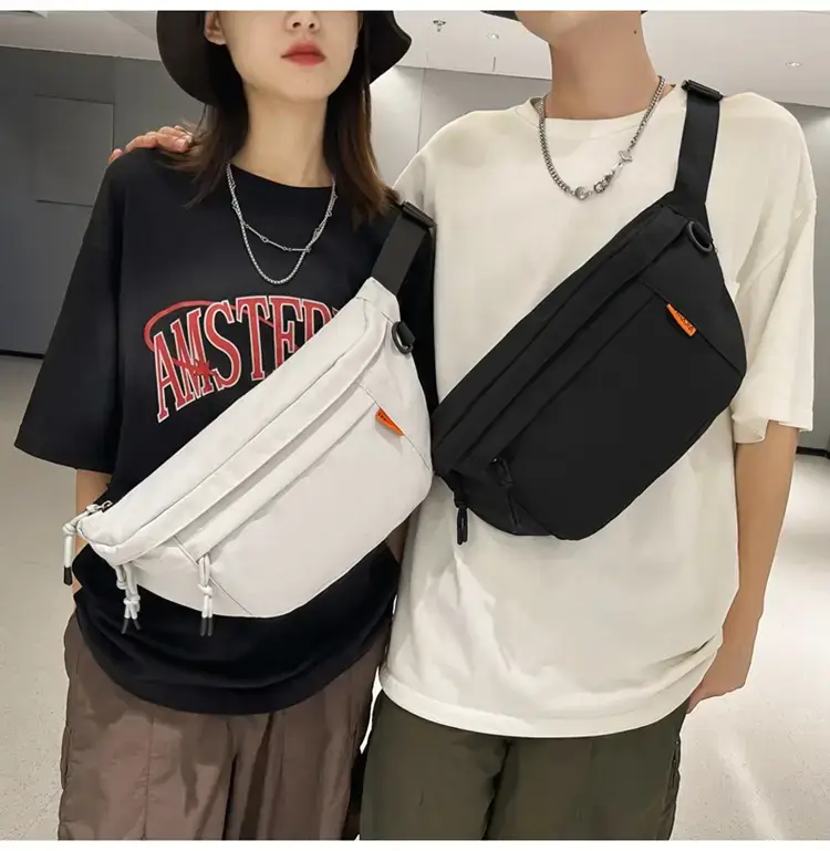 Men White Crossbody Bag 2023 Large Capacity Sports Riding Waist Bag — feature 14