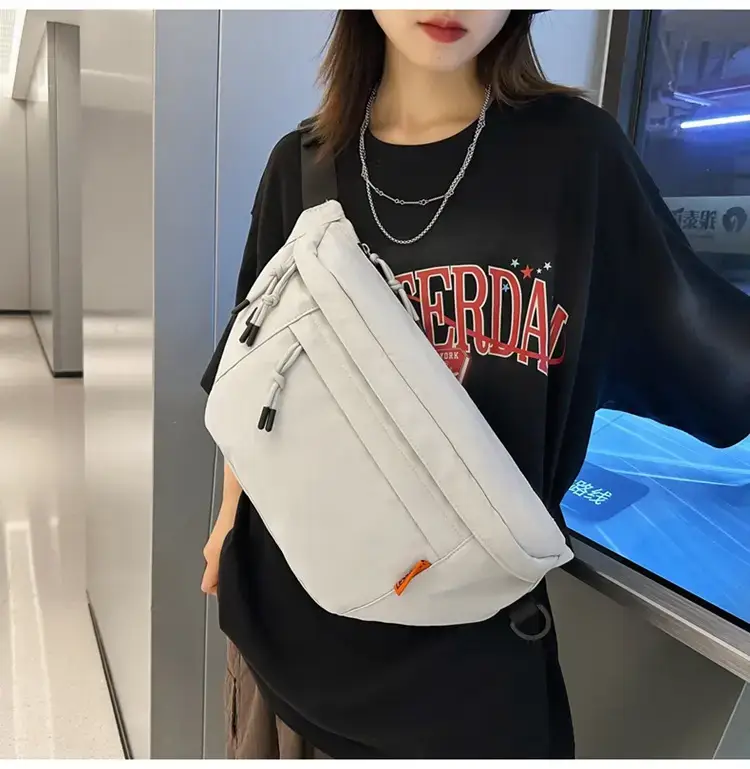 Men White Crossbody Bag 2023 Large Capacity Sports Riding Waist Bag — feature 15