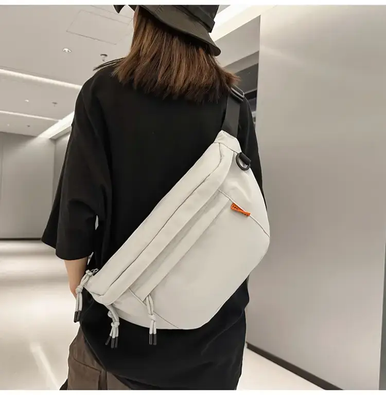 Men White Crossbody Bag 2023 Large Capacity Sports Riding Waist Bag — feature 16