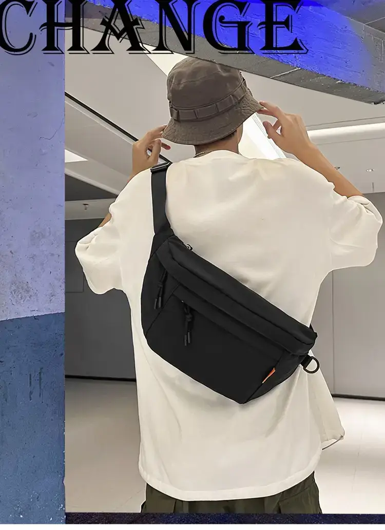 Men White Crossbody Bag 2023 Large Capacity Sports Riding Waist Bag — feature 2