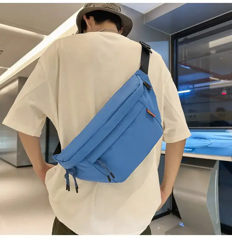 Men White Crossbody Bag 2023 Large Capacity Sports Riding Waist Bag — feature 20