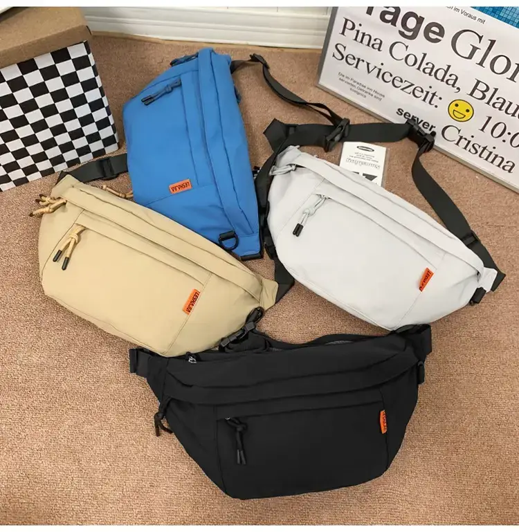 Men White Crossbody Bag 2023 Large Capacity Sports Riding Waist Bag — feature 21