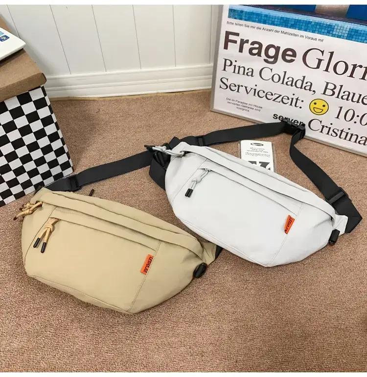 Men White Crossbody Bag 2023 Large Capacity Sports Riding Waist Bag — feature 22