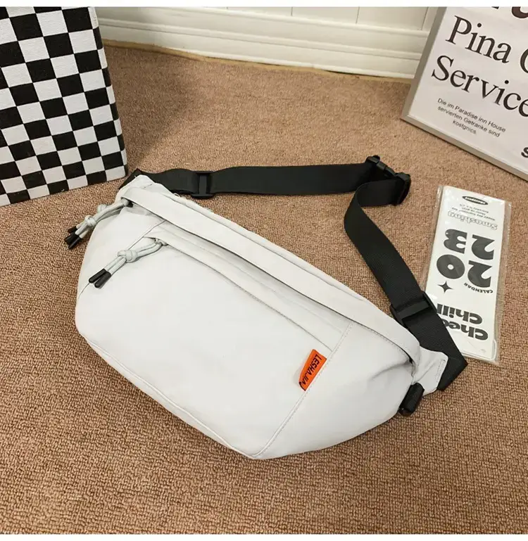 Men White Crossbody Bag 2023 Large Capacity Sports Riding Waist Bag — feature 24