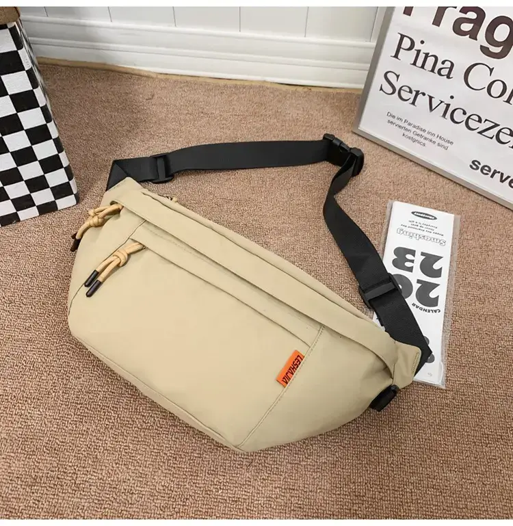 Men White Crossbody Bag 2023 Large Capacity Sports Riding Waist Bag — feature 26