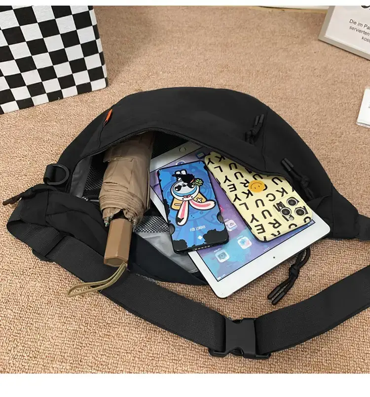 Men White Crossbody Bag 2023 Large Capacity Sports Riding Waist Bag — feature 37