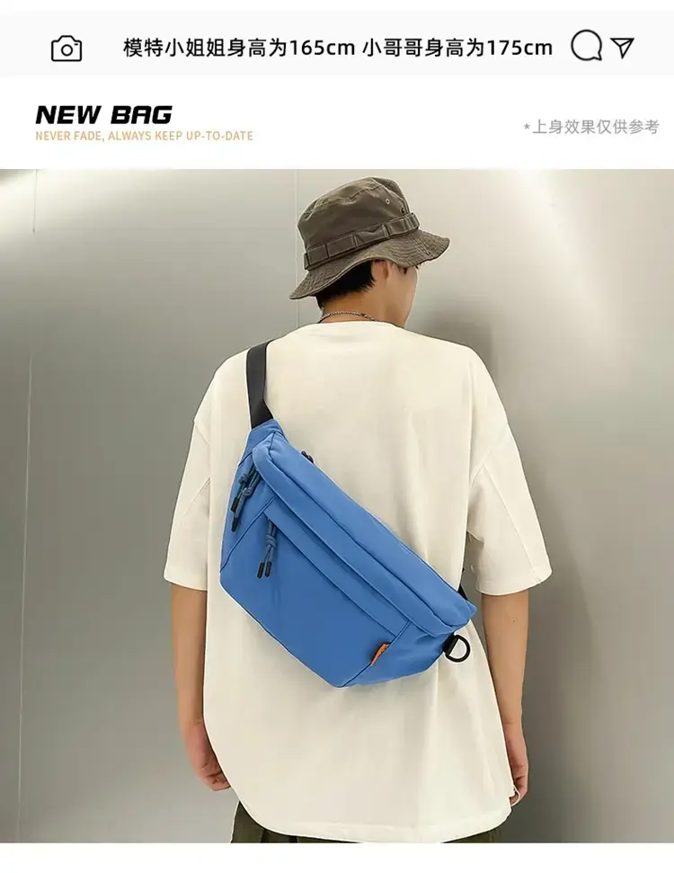 Men White Crossbody Bag 2023 Large Capacity Sports Riding Waist Bag — feature 6