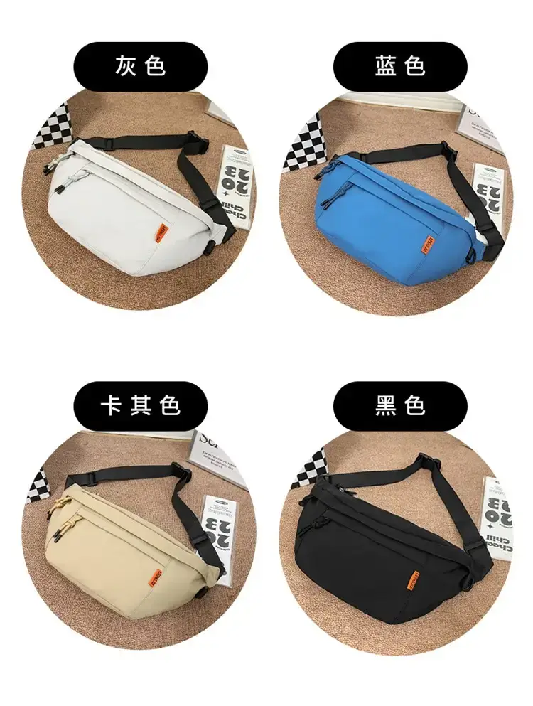 Men White Crossbody Bag 2023 Large Capacity Sports Riding Waist Bag — feature 9