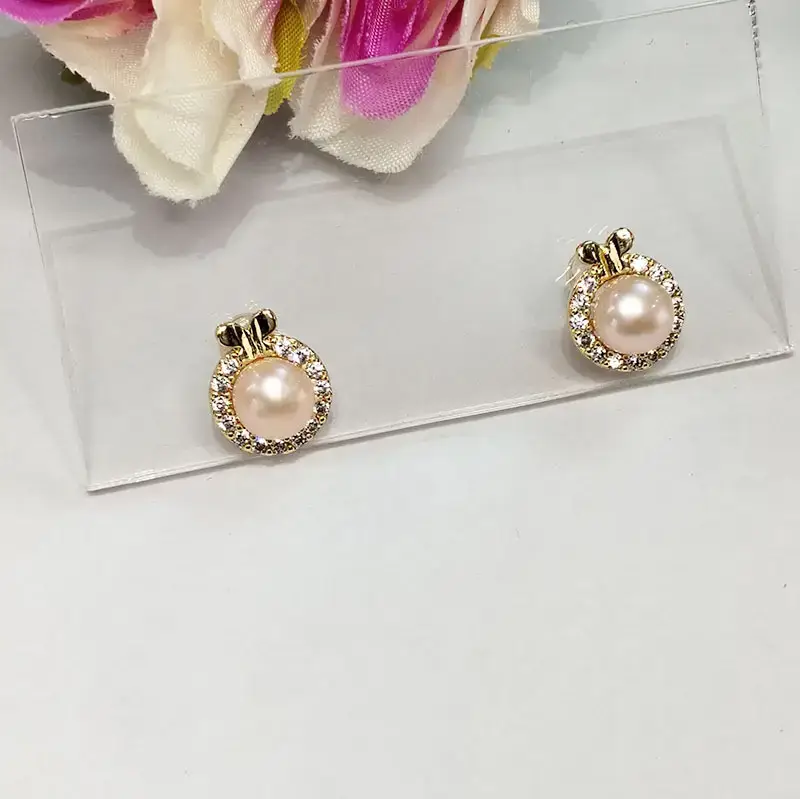 Korean Style Pearl Earrings with Butterfly Zircon Set — feature 10