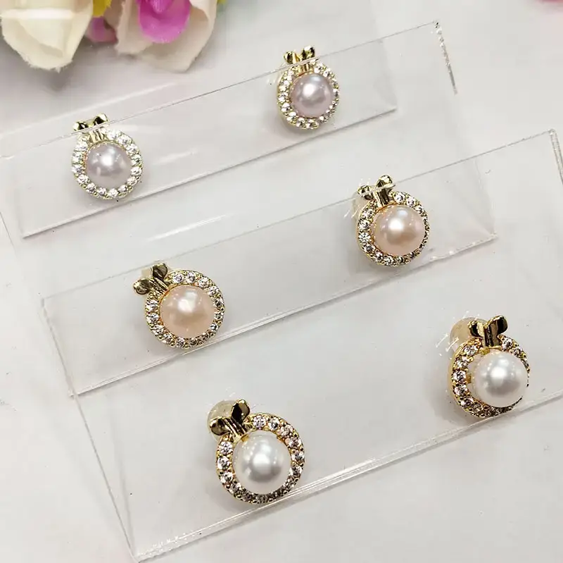 Korean Style Pearl Earrings with Butterfly Zircon Set — feature 11