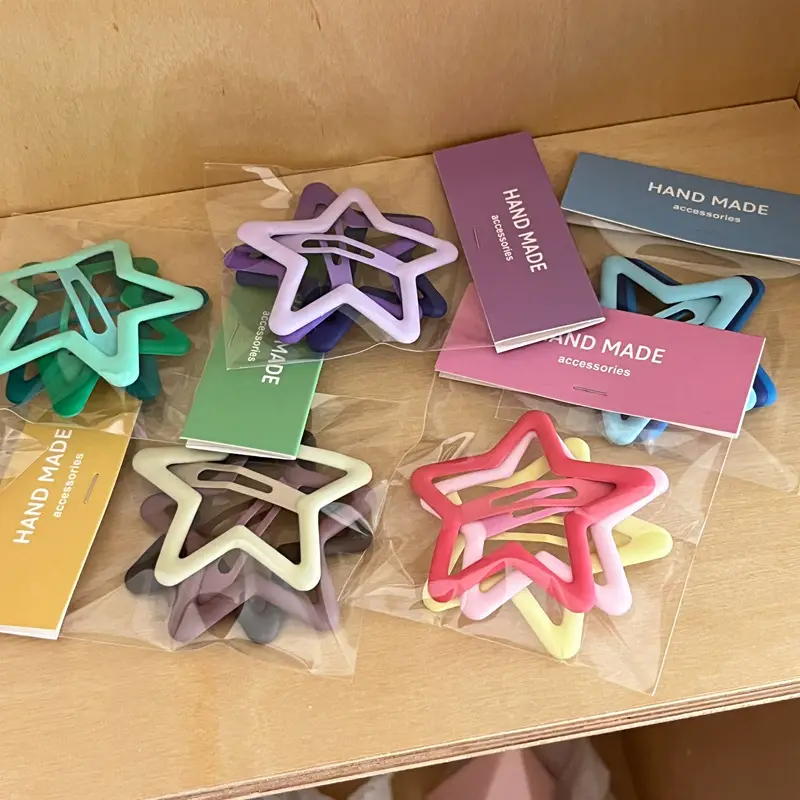 Star Hair Clips for Girls - 3 Packs of Colorful Clips
