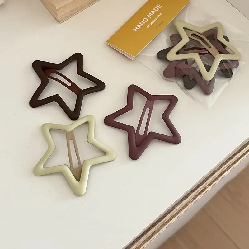 Star Hair Clips for Girls - 3 Packs of Colorful Clips