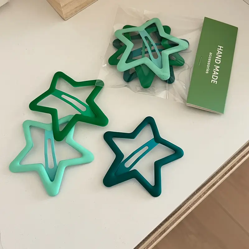 Star Hair Clips for Girls - 3 Packs of Colorful Clips