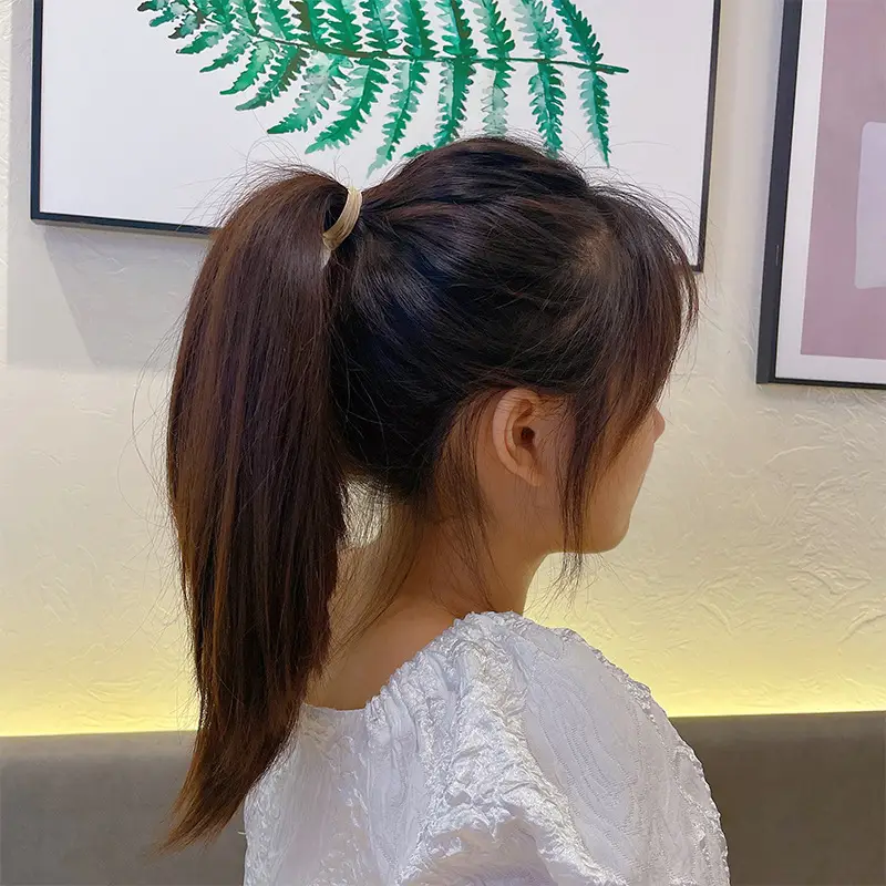 Women's Rubber Hair Rope with Leather Cover - Image 12