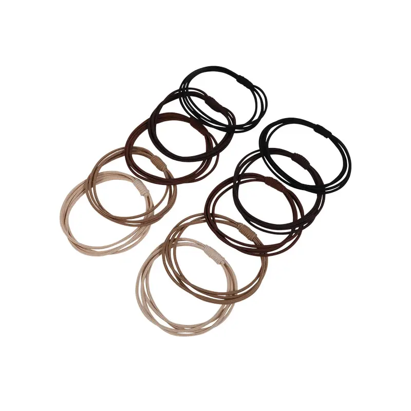 Women's Rubber Hair Rope with Leather Cover - Image 14