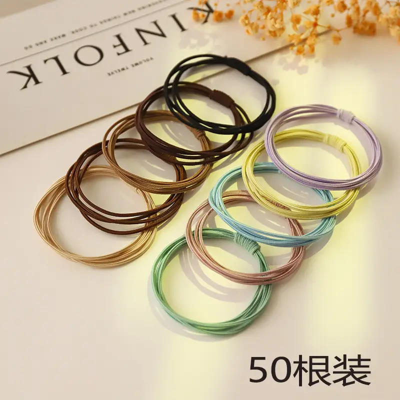 Women's Rubber Hair Rope with Leather Cover - Image 7