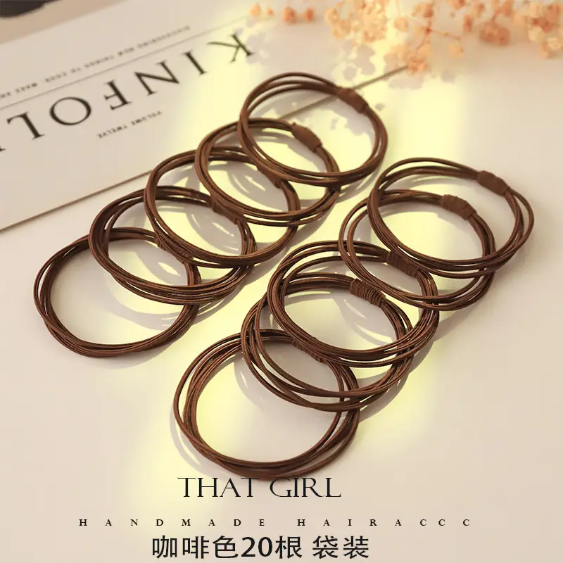 Women's Rubber Hair Rope with Leather Cover - Image 2
