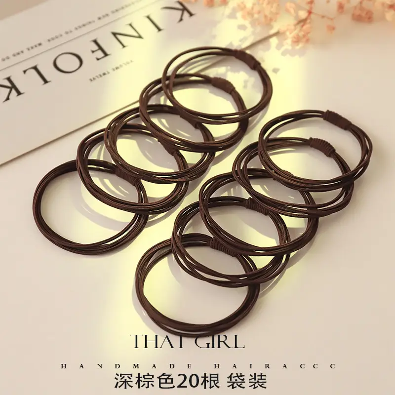 Women's Rubber Hair Rope with Leather Cover - Image 3
