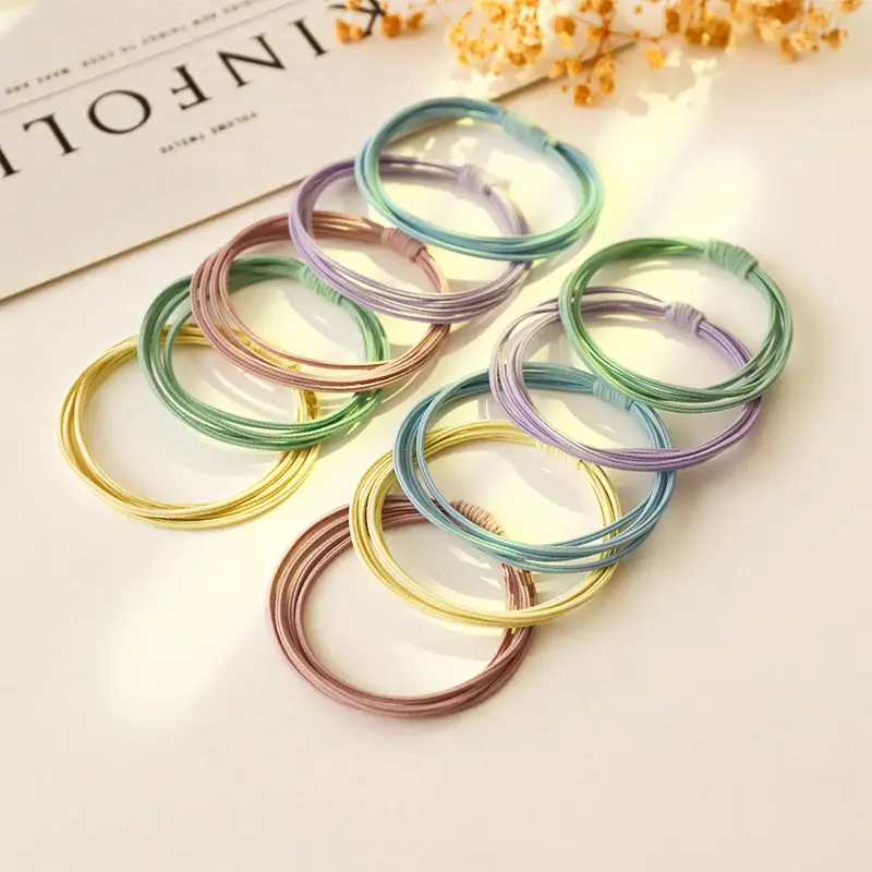 Women's Rubber Hair Rope with Leather Cover - Image 4