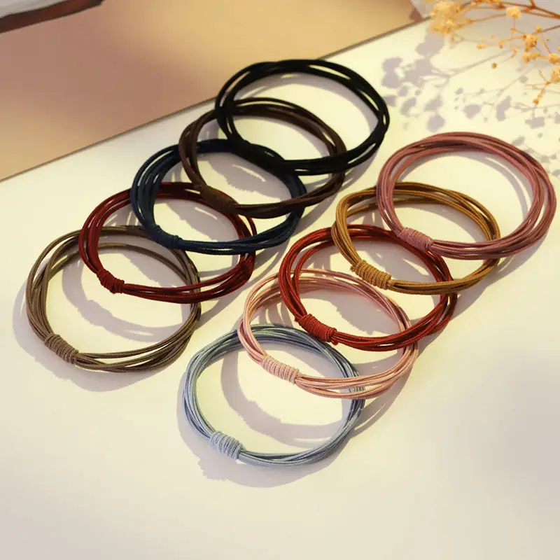 Women's Rubber Hair Rope with Leather Cover - Image 6