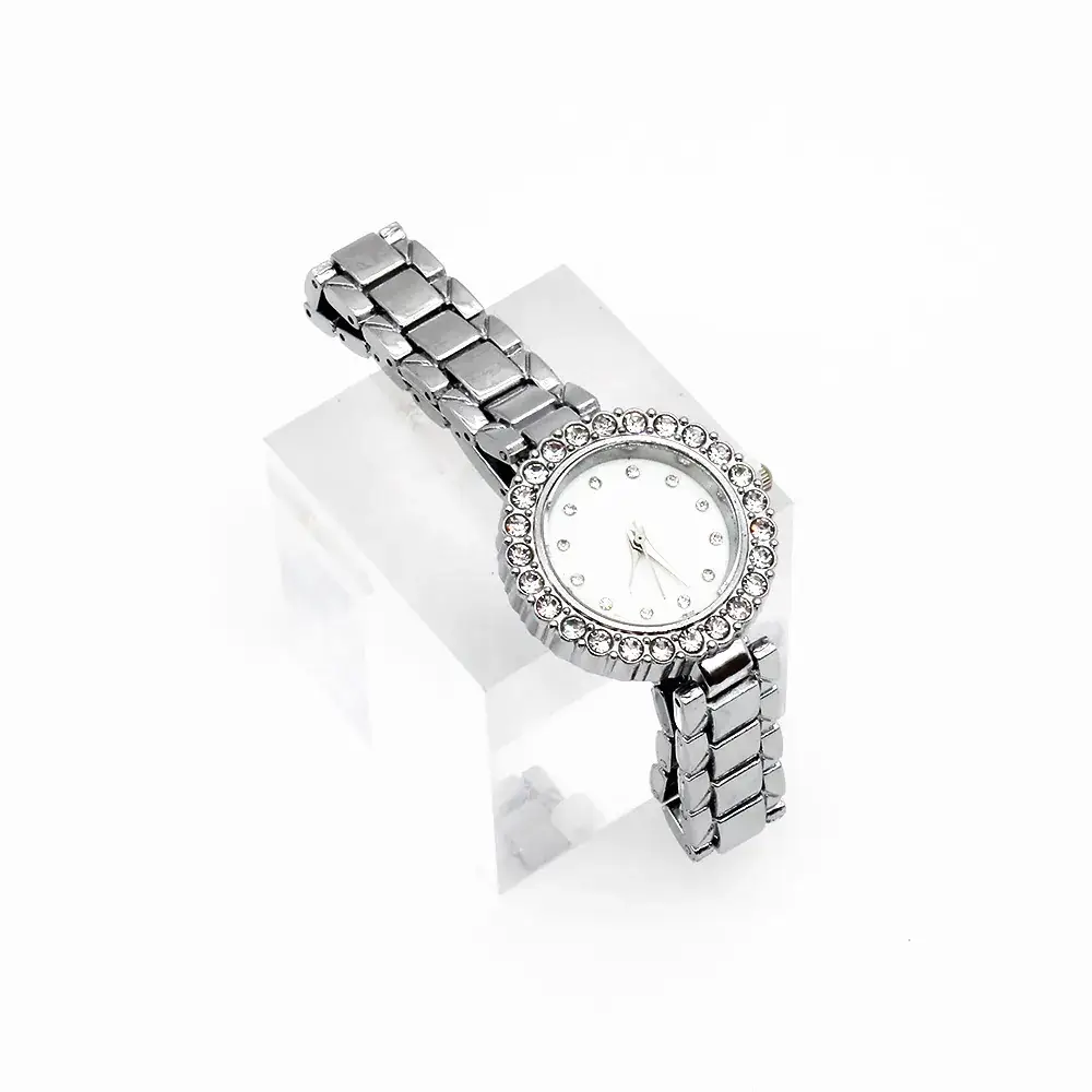 Women's Sparkly Crystal Bracelet Watch Silver White Dial - Image 4