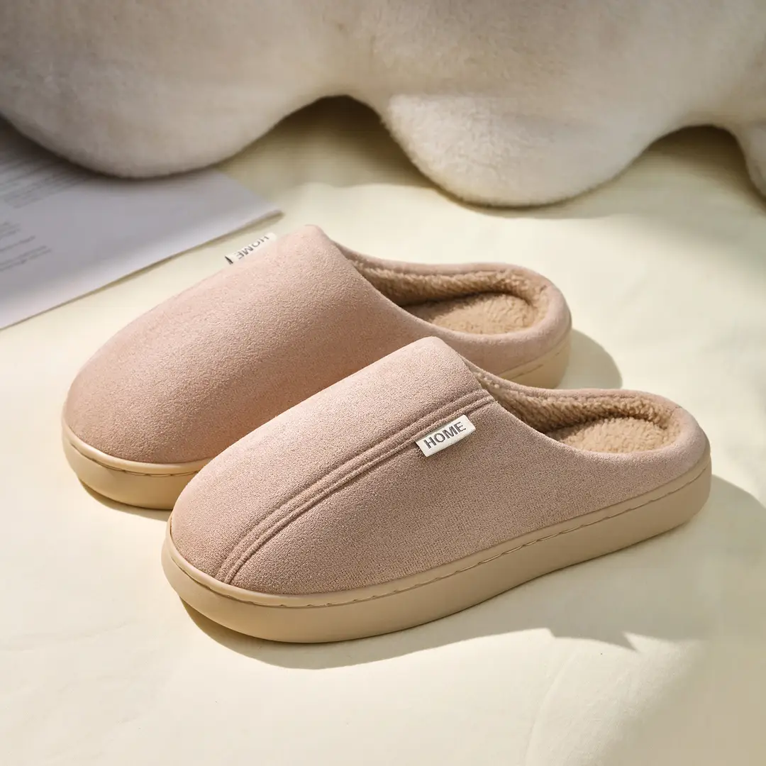 Winter wear non-slip fluffy slippers women step on the excrement feeling cotton slippers thick warm indoor household women's cotton slippers wholesale