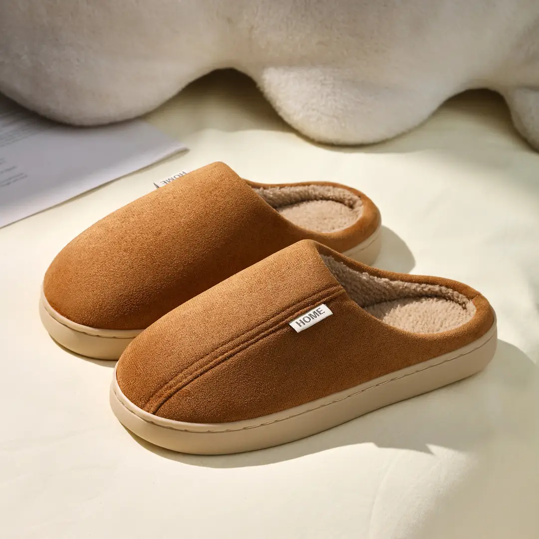 Winter wear non-slip fluffy slippers women step on the excrement feeling cotton slippers thick warm indoor household women's cotton slippers wholesale