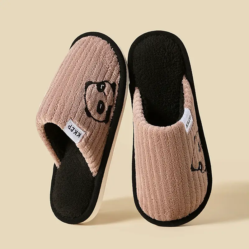 Winter wear non-slip fluffy slippers women step on the excrement feeling cotton slippers thick warm indoor household women's cotton slippers wholesale