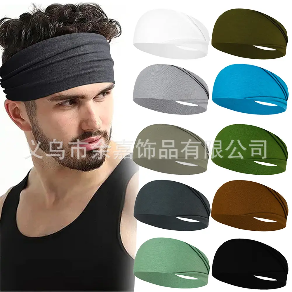 Purple Stretch Cotton Yoga Sweat Headband for Men Women - Image 42