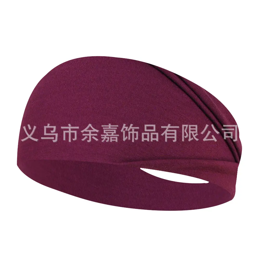 Purple Stretch Cotton Yoga Sweat Headband for Men Women - Image 22