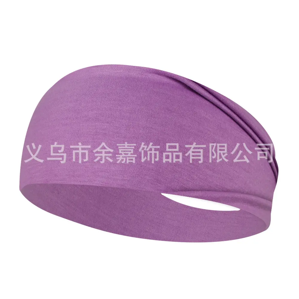 Purple Stretch Cotton Yoga Sweat Headband for Men Women - Image 26