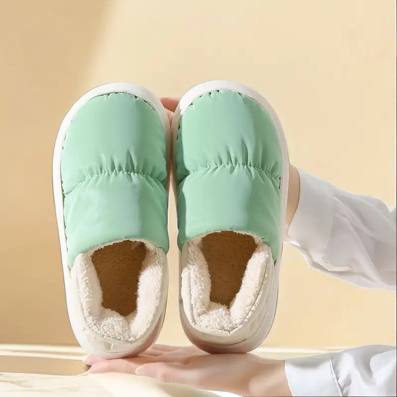Women's Winter Cotton Slippers with Heel Cover, Plush and Warm Home Cotton Shoes, Couple's Closed-Toe Thickened Postpartum Wholesale Panda Design