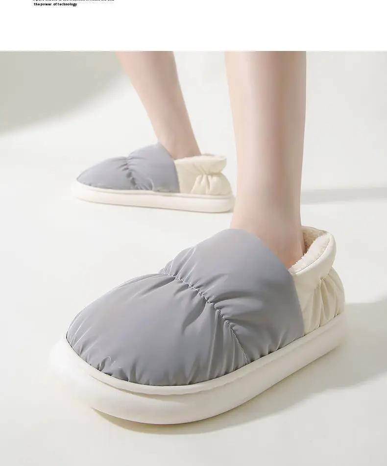 Women's Winter Cotton Slippers with Heel Cover, Plush and Warm Home Cotton Shoes, Couple's Closed-Toe Thickened Postpartum Wholesale Panda Design — feature 12