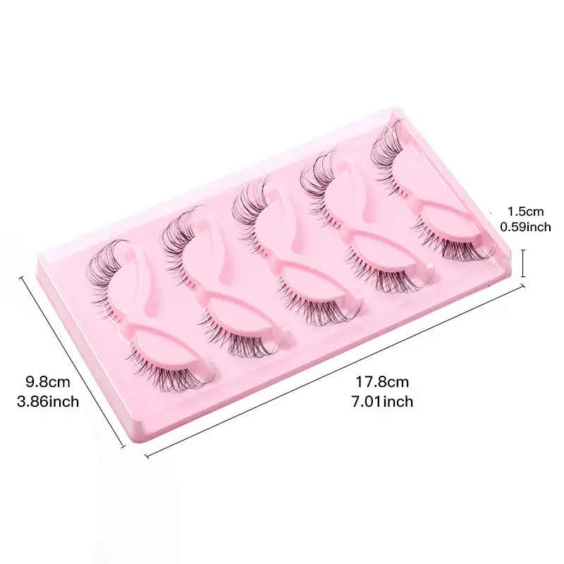 Pink Cross-Border False Eyelashes 5 Pairs Wholesale - Image 12