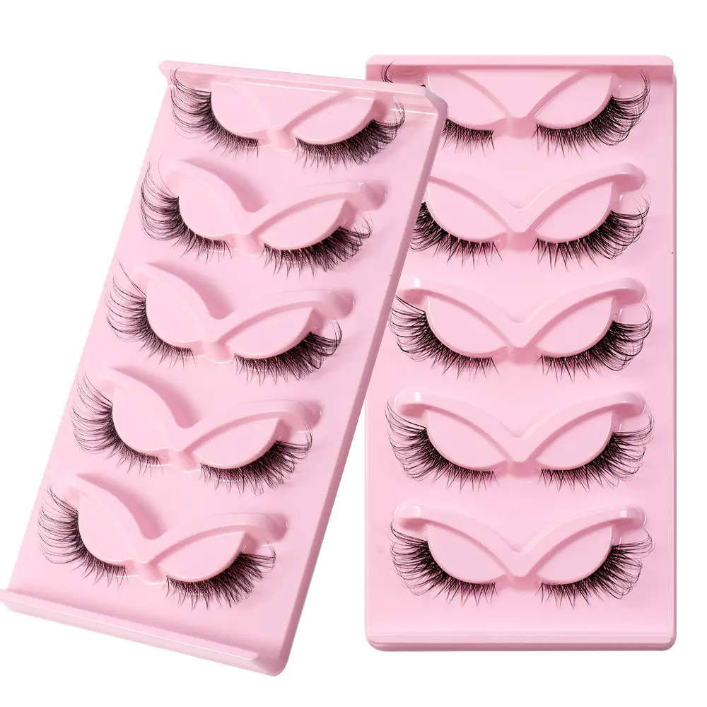 Pink Cross-Border False Eyelashes 5 Pairs Wholesale - Image 13