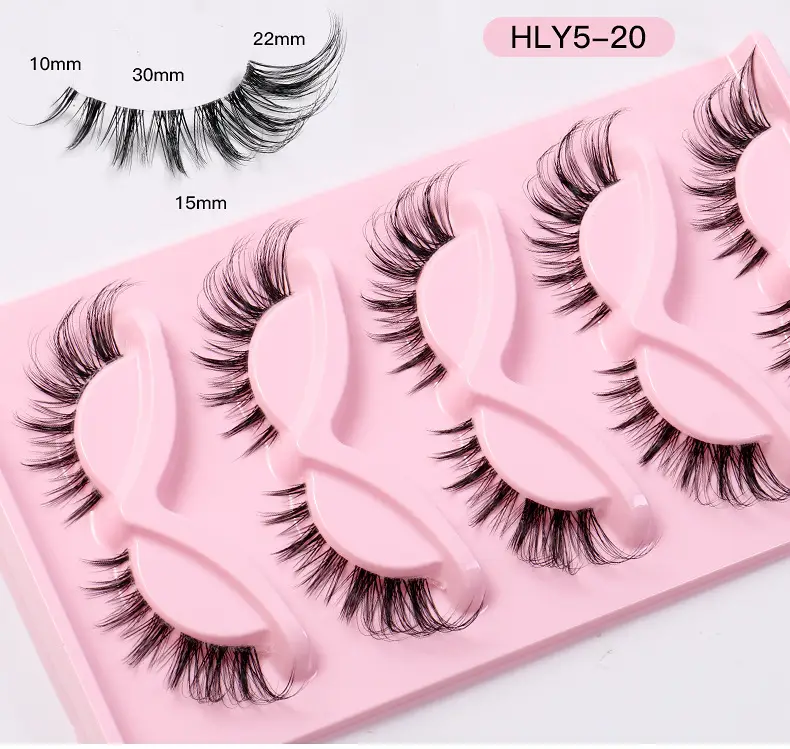 Pink Cross-Border False Eyelashes 5 Pairs Wholesale — feature 10