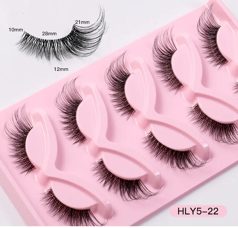 Pink Cross-Border False Eyelashes 5 Pairs Wholesale — feature 12