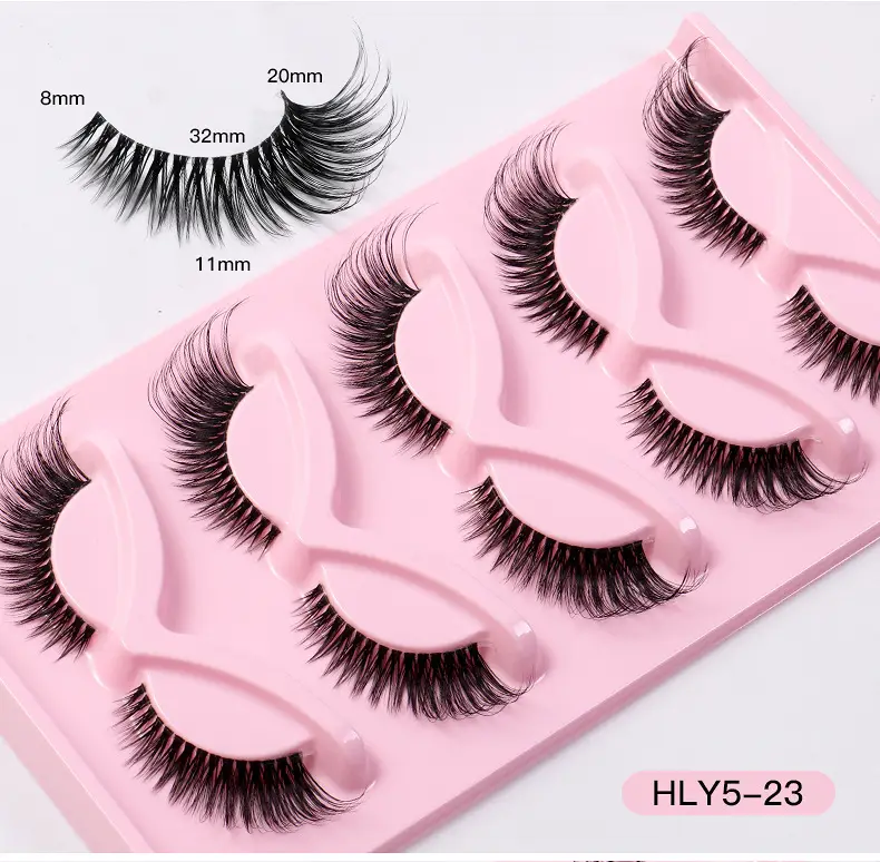 Pink Cross-Border False Eyelashes 5 Pairs Wholesale — feature 13