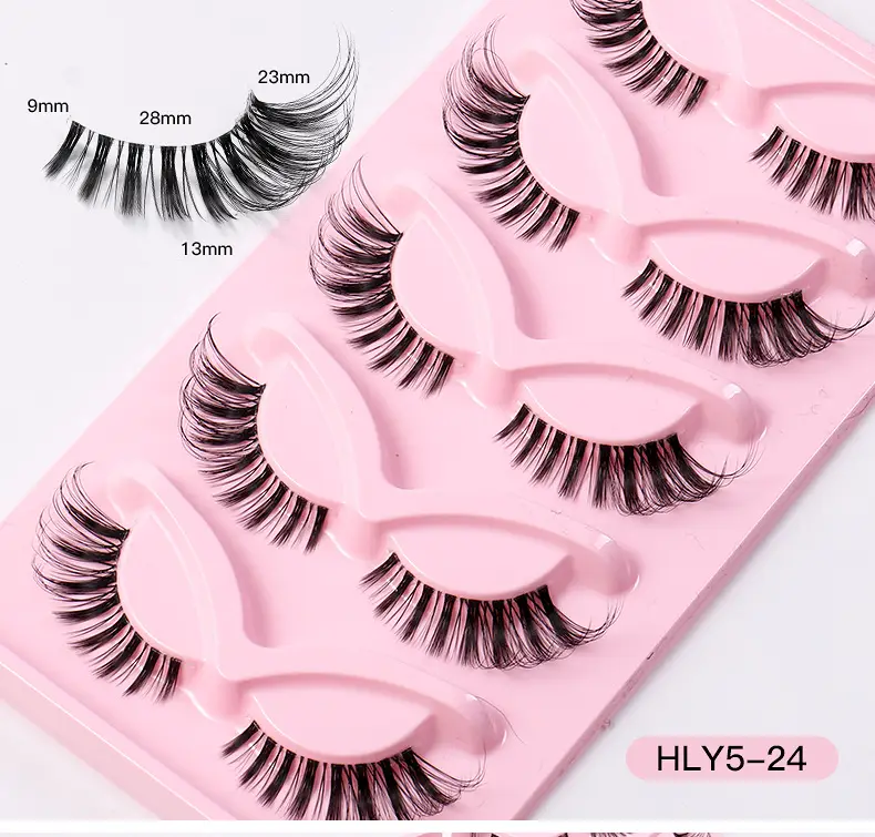 Pink Cross-Border False Eyelashes 5 Pairs Wholesale — feature 14