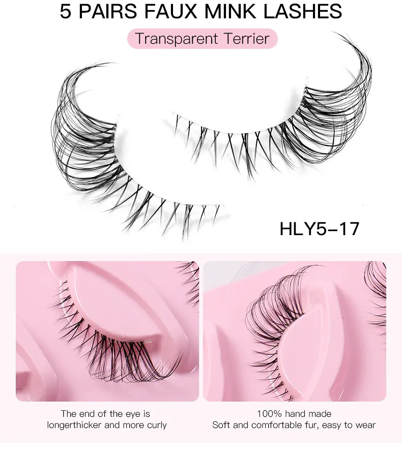 Pink Cross-Border False Eyelashes 5 Pairs Wholesale — feature 4