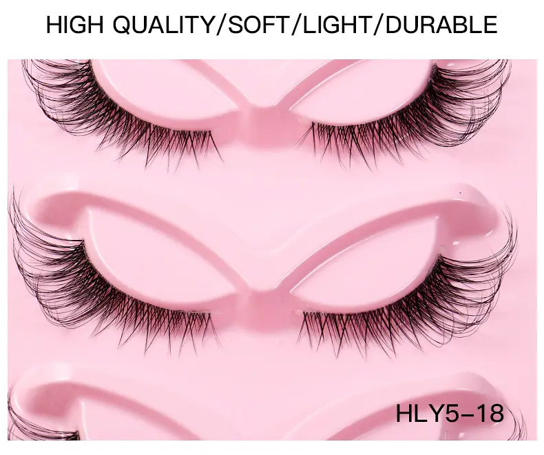 Pink Cross-Border False Eyelashes 5 Pairs Wholesale — feature 5