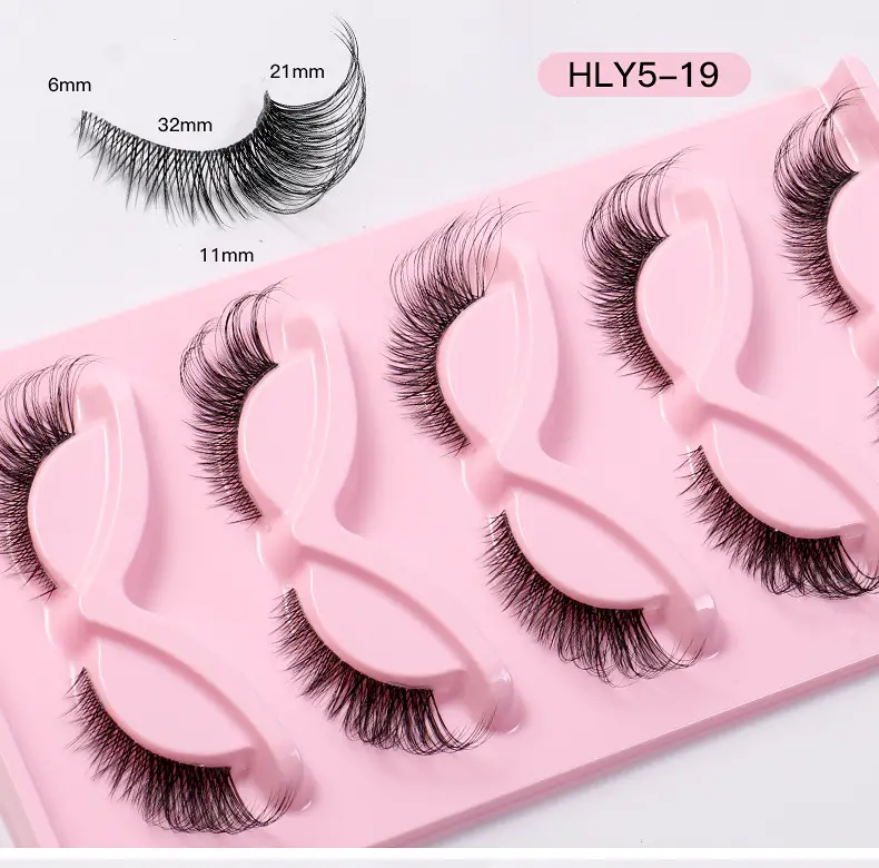 Pink Cross-Border False Eyelashes 5 Pairs Wholesale — feature 9