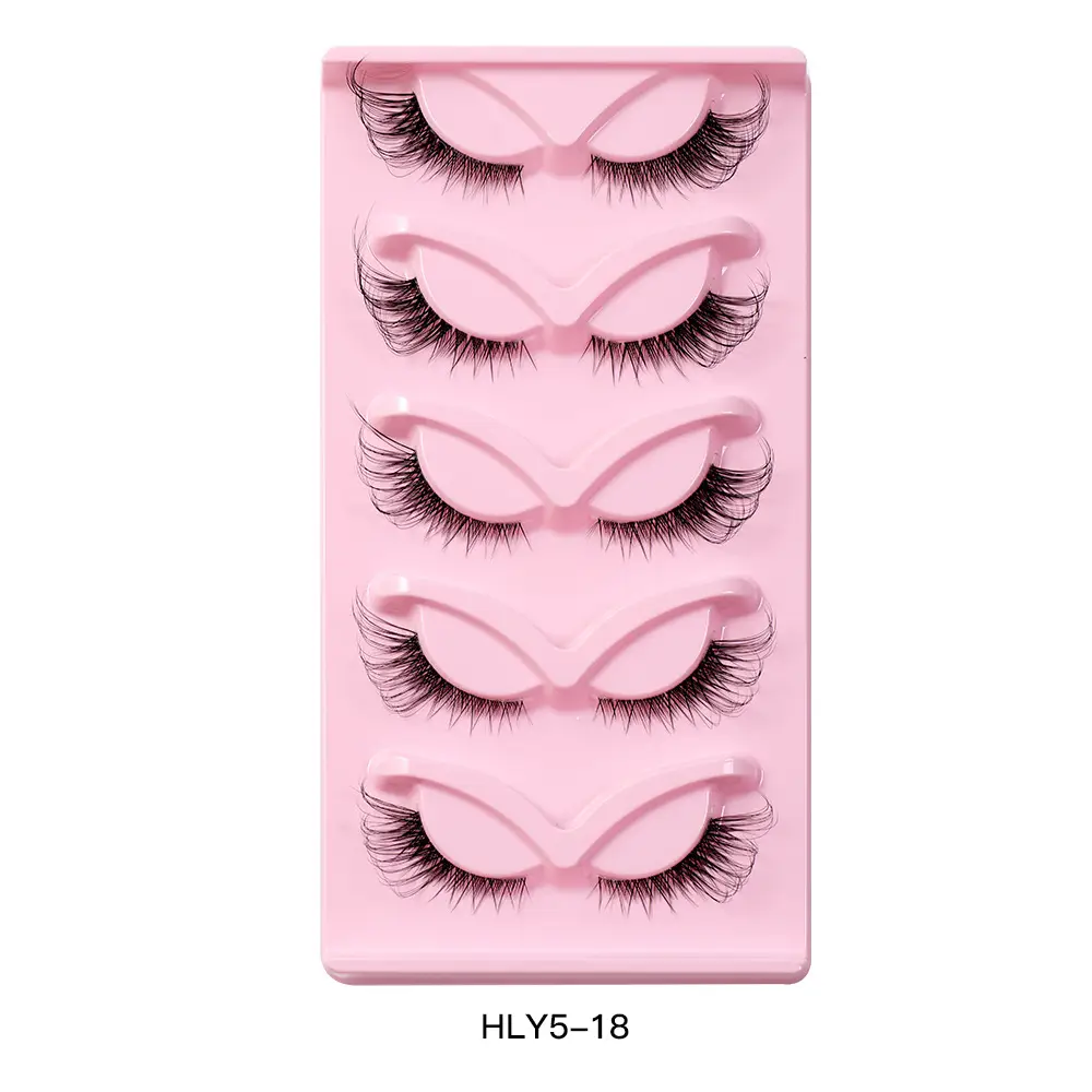Pink Cross-Border False Eyelashes 5 Pairs Wholesale - Image 2