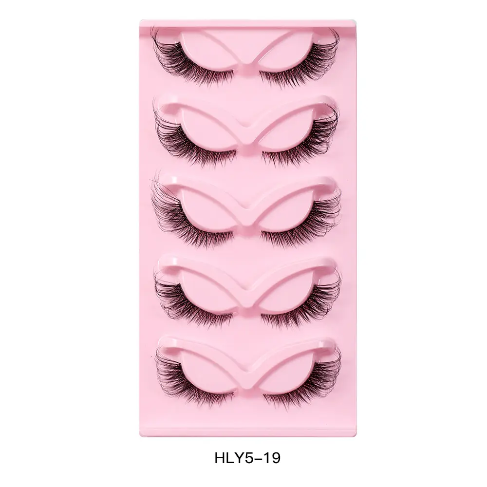 Pink Cross-Border False Eyelashes 5 Pairs Wholesale - Image 3