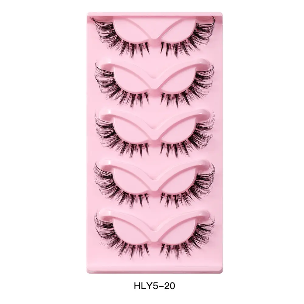 Pink Cross-Border False Eyelashes 5 Pairs Wholesale - Image 4