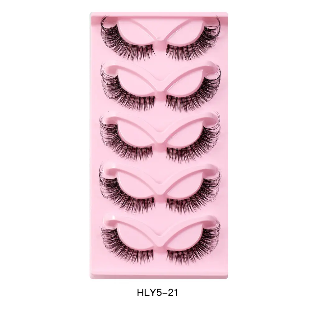 Pink Cross-Border False Eyelashes 5 Pairs Wholesale - Image 5