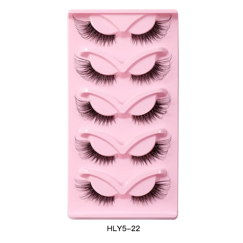 Pink Cross-Border False Eyelashes 5 Pairs Wholesale - Image 6