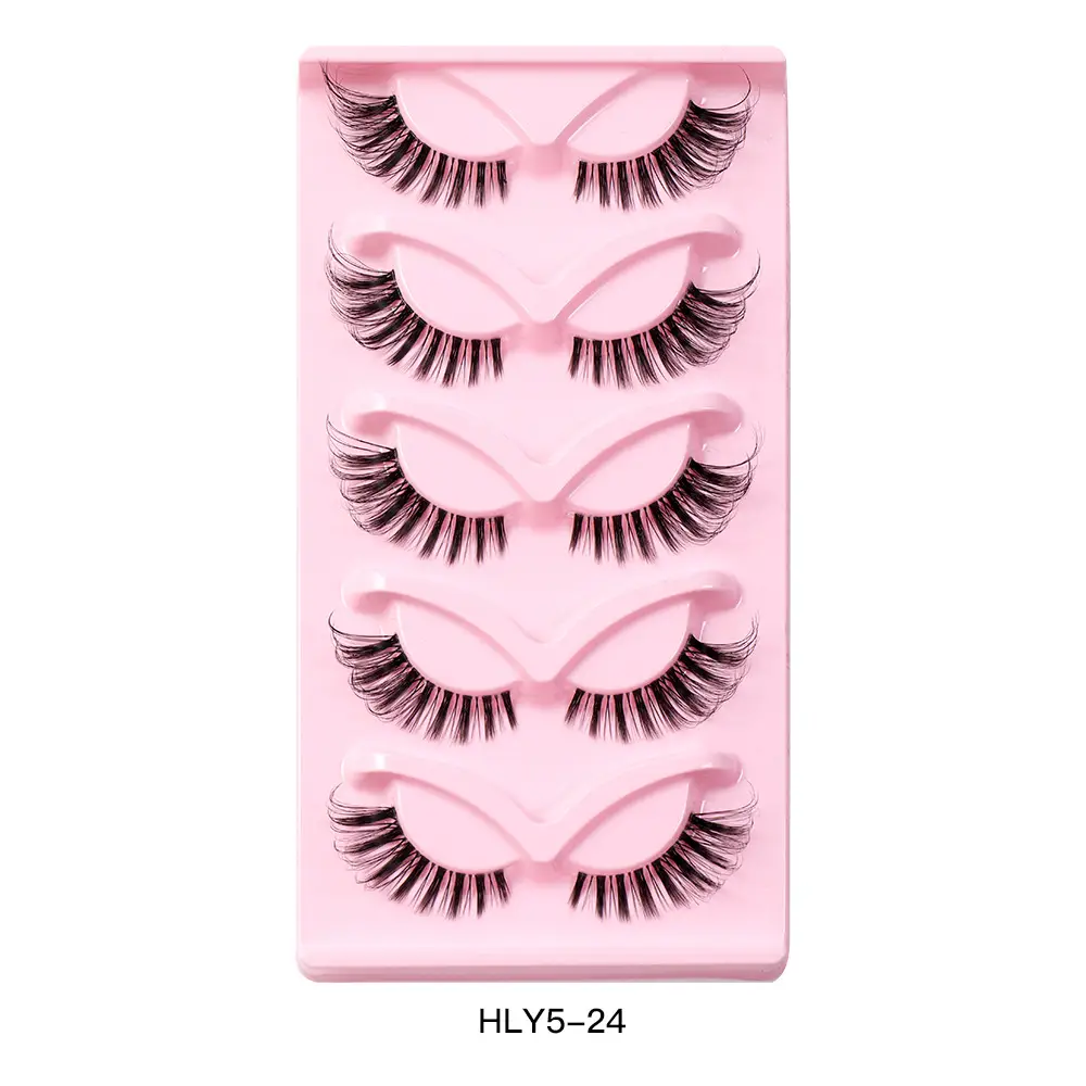 Pink Cross-Border False Eyelashes 5 Pairs Wholesale - Image 8