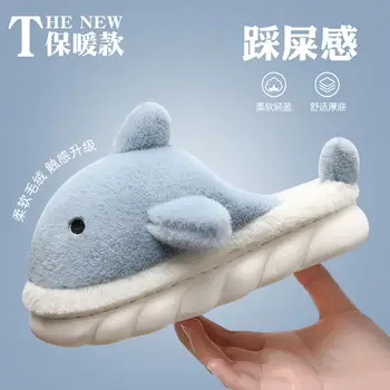Fleece Lined Women's Slippers Gray Autumn Winter — feature 3