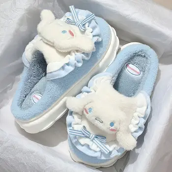 Fleece Lined Women's Slippers Gray Autumn Winter — feature 8